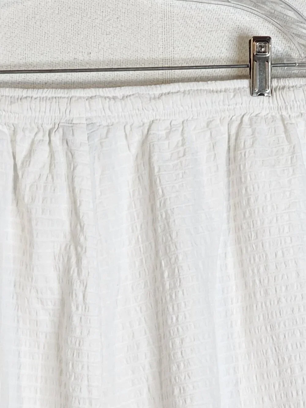 Focus Casual White Preshrunk Cotton Seersucker Drawstring Elastic Waist Pants XL - Picture 12 of 16